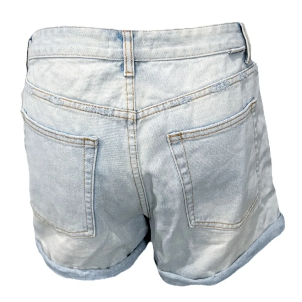 Billabong Women’s High Tide Boyfriend Denim Shorts Size 30 Light Wash Button Fly - Picture 2 of 9